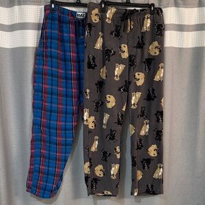 2 Pairs Men’s Loungewear! Size Large - Plaid, Dogs